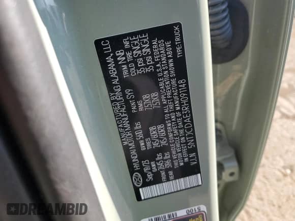 2024 Hyundai Santa Cruz SEL с VIN 5NTJCDAE3RH091148, выставлен на аукционе Copart как лот 74466094 с пробегом 10 239 миль миль и Списание • Salvage title. История ставок и продаж доступна на DreamBid. Изображение 12.