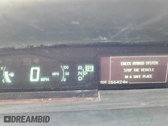 2012 Toyota Prius One with VIN JTDKN3DU8C1527565, listed as a Copart auction lot 69989225 with 266,424 mi miles and Salvage title. Bid and sale history available at DreamBid. Image 9.