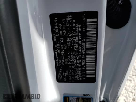 2023 Hyundai Palisade XRT с VIN KM8R34GE7PU556151, выставлен на аукционе Copart как лот 67518644 с пробегом 33 553 миль миль и Списание • Salvage title. История ставок и продаж доступна на DreamBid. Изображение 14.