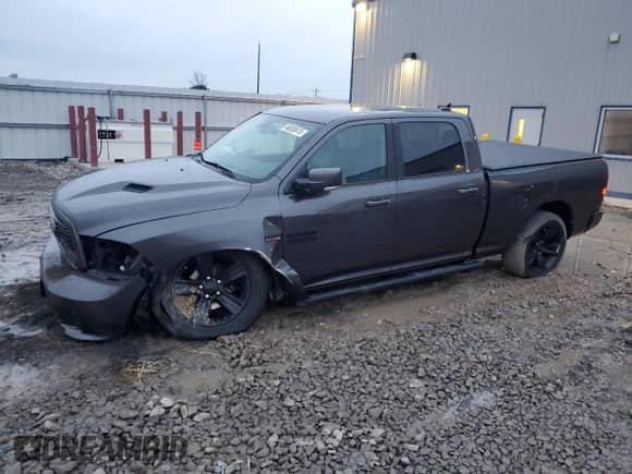 2018 Ram 1500 Sport with VIN 1C6RR7UT6JS163176, listed as a Copart auction lot 46830415 with 107,609 mi miles and Non repairable. Bid and sale history available at DreamBid. Image 1.