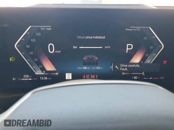 2025 BMW 4 Series 430i with VIN WBA33DB07SCU24010, listed as a Copart auction lot 69133555 with 236 mi miles and Salvage title. Bid and sale history available at DreamBid. Image 9.