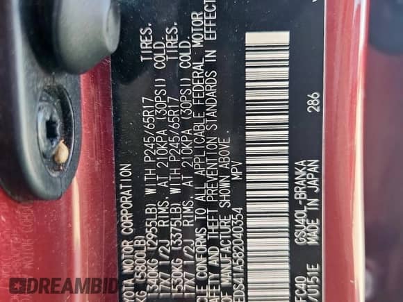 2008 Toyota Highlander z VIN JTEDS41A582040354, wystawiony jako Copart lot #70176765 z przebiegiem 145 436 mil mil oraz Czysty tytuł • Clean title. Historia ofert i sprzedaży dostępna na DreamBid. Obrazek 13.