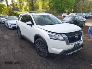 2024 Nissan Pathfinder SL with VIN 5N1DR3CD3RC265901, listed as a IAAI auction lot 42157330 with 29,804 mi miles and . Bid and sale history available at DreamBid. Image 1.