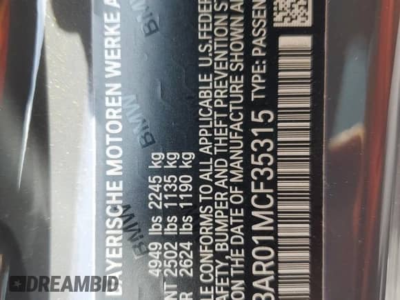 2021 BMW 4 Series M440i xDrive с VIN WBA13AR01MCF35315, выставлен на аукционе Copart как лот 64575095 с пробегом 29 630 миль миль и Списание • Salvage title. История ставок и продаж доступна на DreamBid. Изображение 12.