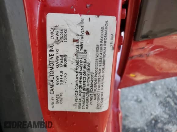 2003 Chevrolet Tracker с VIN 2CNBE13CX36943395, выставлен на аукционе Copart как лот 70964574 с пробегом 118 975 миль миль и Списание • Salvage title. История ставок и продаж доступна на DreamBid. Изображение 15.