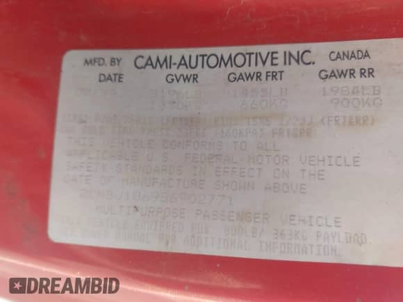 1995 Chevrolet Tracker с VIN 2CNBJ1869S6902771, выставлен на аукционе IAAI как лот 41997456 с пробегом 171 629 миль миль и . История ставок и продаж доступна на DreamBid. Изображение 9.