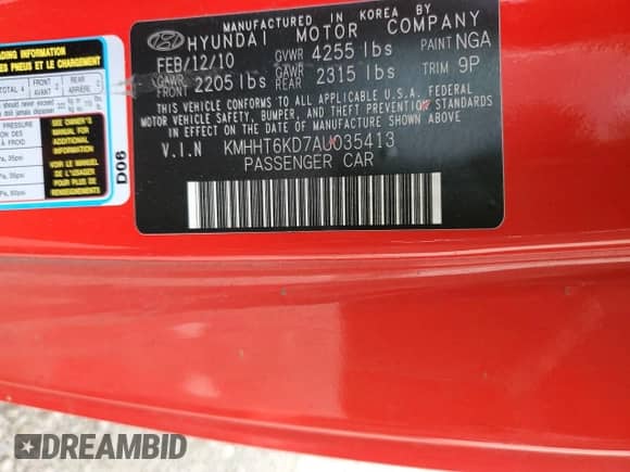 2010 Hyundai Genesis Coupe с VIN KMHHT6KD7AU035413, выставлен на аукционе Copart как лот 84179114 с пробегом 147 969 миль миль и Списание • Salvage title. История ставок и продаж доступна на DreamBid. Изображение 13.