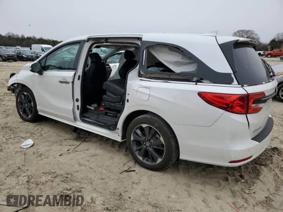 2023 Honda Odyssey Elite with VIN 5FNRL6H92PB066761, listed as a Copart auction lot 46021685 with Not provided miles and Salvage title. Bid and sale history available at DreamBid. Image 2.