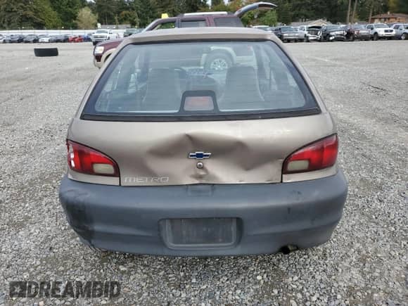1998 Chevrolet Metro с VIN 2C1MR2262W6709093, выставлен на аукционе Copart как лот 73100104 с пробегом 194 097 миль миль и Списание • Salvage title. История ставок и продаж доступна на DreamBid. Изображение 6.