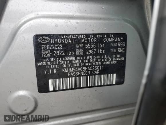 2023 Hyundai Ioniq 6 Limited z VIN KMHM54AC8PA026011, wystawiony jako Copart lot #51055405 z przebiegiem 13 437 mil mil oraz Szkoda całkowita • Salvage title. Historia ofert i sprzedaży dostępna na DreamBid. Obrazek 12.