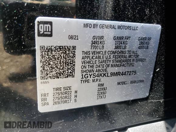 2021 Cadillac Escalade ESV Premium Luxury с VIN 1GYS4KKL9MR447275, выставлен на аукционе Copart как лот 62129075 с пробегом 216 310 миль миль и Списание • Salvage title. История ставок и продаж доступна на DreamBid. Изображение 14.