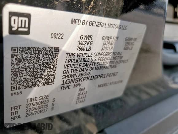 2023 Chevrolet Tahoe Z71 z VIN 1GNSKPKD5PR174767, wystawiony jako Copart lot #68348235 z przebiegiem 61 771 mil mil oraz Czysty tytuł • Clean title. Historia ofert i sprzedaży dostępna na DreamBid. Obrazek 14.