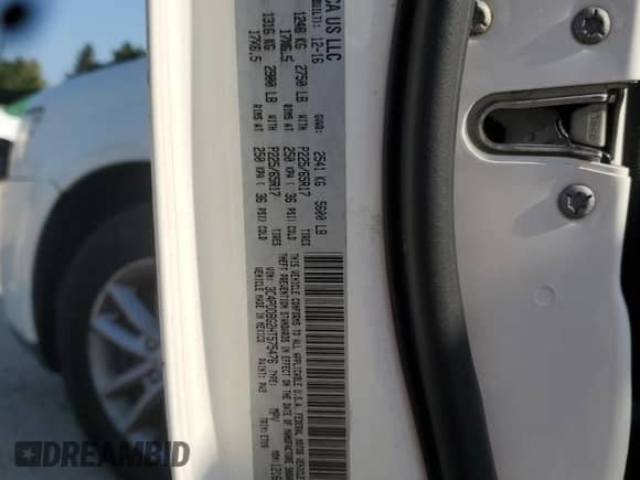 2017 Dodge Journey SXT with VIN 3C4PDDBG2HT575476, listed as a Copart auction lot 68431035 with 94,526 mi miles and Salvage title. Bid and sale history available at DreamBid. Image 12.