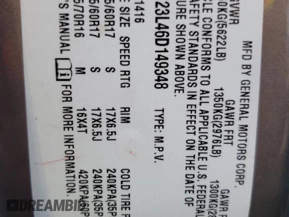 2006 Chevrolet Uplander LS z VIN 1GNDU23L46D149348, wystawiony jako Copart lot #67129095 z przebiegiem 176 209 mil mil oraz Szkoda całkowita • Salvage title. Historia ofert i sprzedaży dostępna na DreamBid. Obrazek 13.