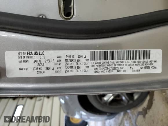 2016 Dodge Journey Crossroad с VIN 3C4PDCGB4GT113975, выставлен на аукционе Copart как лот 59540815 с пробегом 92 768 миль миль и Чистый • Clean title. История ставок и продаж доступна на DreamBid. Изображение 14.