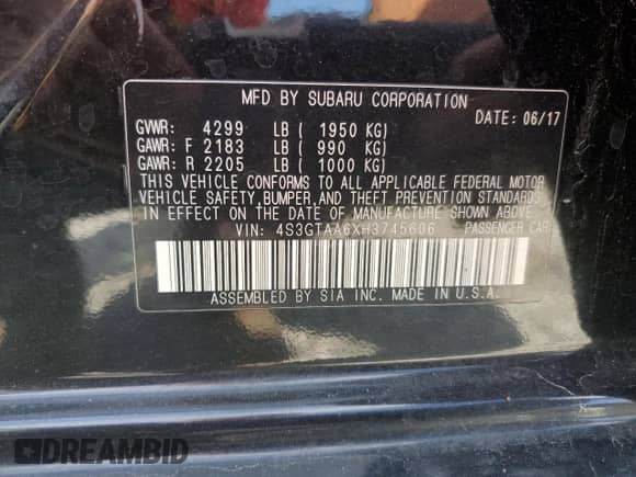 2017 Subaru Impreza z VIN 4S3GTAA6XH3745606, wystawiony jako Copart lot #69692635 z przebiegiem 221 659 mil mil oraz Czysty tytuł • Clean title. Historia ofert i sprzedaży dostępna na DreamBid. Obrazek 12.