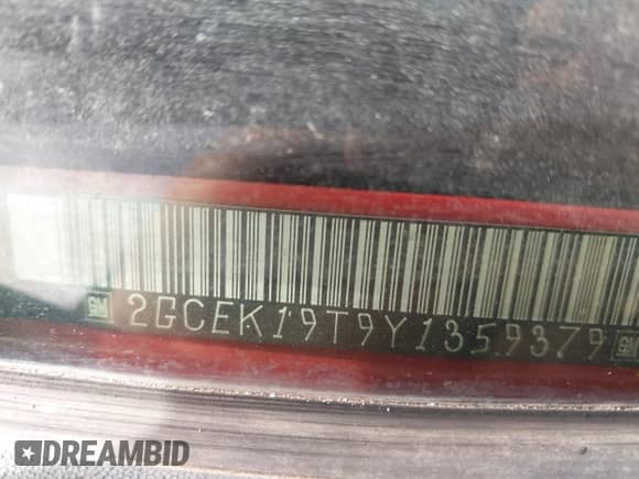 2000 Chevrolet Silverado 1500 LT с VIN 2GCEK19T9Y1359379, выставлен на аукционе IAAI как лот 41765167 с пробегом 350 032 миль миль и . История ставок и продаж доступна на DreamBid. Изображение 9.