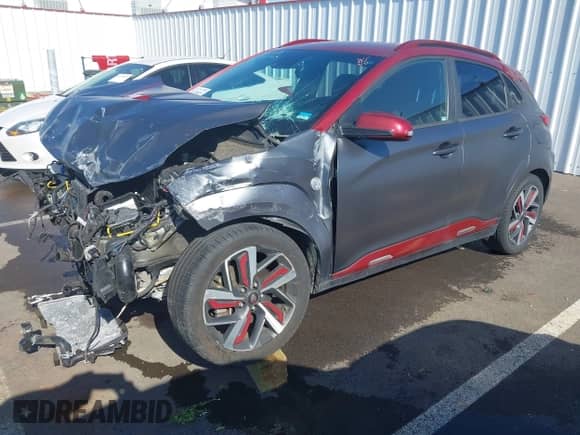 2019 Hyundai Kona Ultimate with VIN KM8K53A51KU313667, listed as a IAAI auction lot 42178972 with 66,342 mi miles and . Bid and sale history available at DreamBid. Image 2.