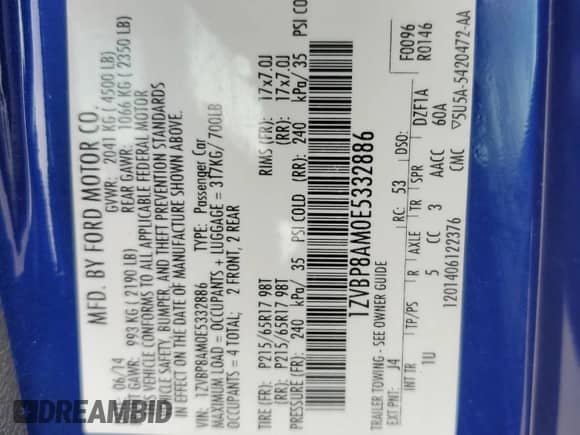 2014 Ford Mustang V6 with VIN 1ZVBP8AM0E5332886, listed as a Copart auction lot 80870145 with 177,165 mi miles and Salvage title. Bid and sale history available at DreamBid. Image 12.