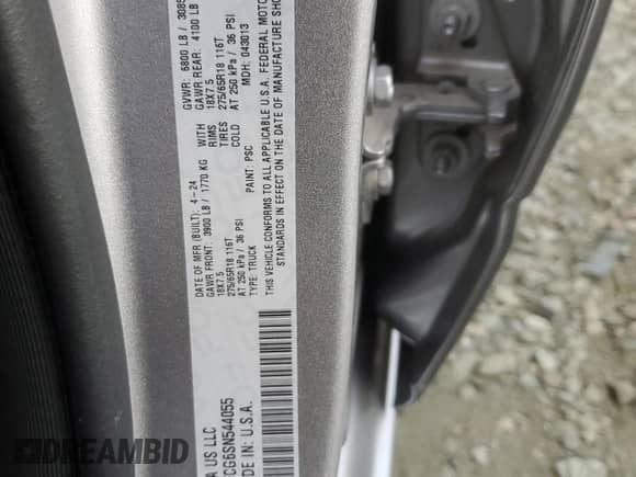 2025 Ram 1500 Tradesman z VIN 1C6RRFCG6SN544055, wystawiony jako Copart lot #79729204 z przebiegiem 6 838 mil mil oraz Szkoda całkowita • Salvage title. Historia ofert i sprzedaży dostępna na DreamBid. Obrazek 12.