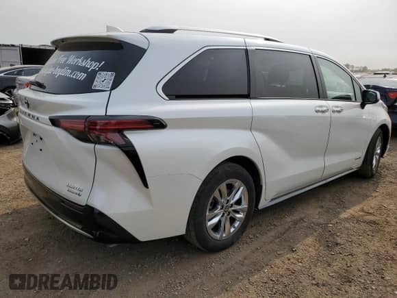 2021 Toyota Sienna Limited z VIN 5TDZSKFC6MS032484, wystawiony jako Copart lot #59463945 z przebiegiem 56 707 mil mil oraz Szkoda całkowita • Salvage title. Historia ofert i sprzedaży dostępna na DreamBid. Obrazek 3.