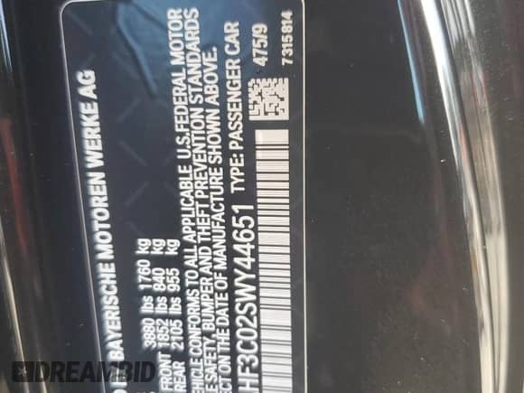 2025 BMW Z4 sDrive30i with VIN WBAHF3C02SWY44651, listed as a Copart auction lot 68659285 with 3,193 mi miles and Non repairable. Bid and sale history available at DreamBid. Image 13.