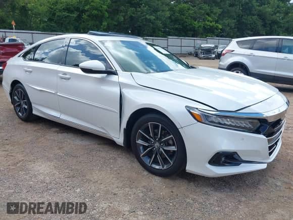 2021 Honda Accord EX-L z VIN 1HGCV1F53MA099373, wystawiony jako IAAI lot #42617799 z przebiegiem 86 548 mil mil oraz . Historia ofert i sprzedaży dostępna na DreamBid. Obrazek 1.