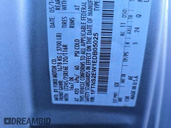 2014 Ford Econoline Cargo z VIN 1FTNS2EW1EDB050, wystawiony jako Copart lot #90381345 z przebiegiem 194 173 mil mil oraz Czysty tytuł • Clean title. Historia ofert i sprzedaży dostępna na DreamBid. Obrazek 10.