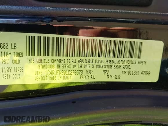 2020 Jeep Grand Cherokee Trackhawk с VIN 1C4RJFN90LC270573, выставлен на аукционе IAAI как лот 42023189 с пробегом Не указан миль и . История ставок и продаж доступна на DreamBid. Изображение 9.