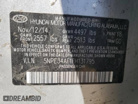 2015 Hyundai Sonata Sport z VIN 5NPE34AF1FH131795, wystawiony jako Copart lot #67536635 z przebiegiem 176 340 mil mil oraz Szkoda całkowita • Salvage title. Historia ofert i sprzedaży dostępna na DreamBid. Obrazek 12.