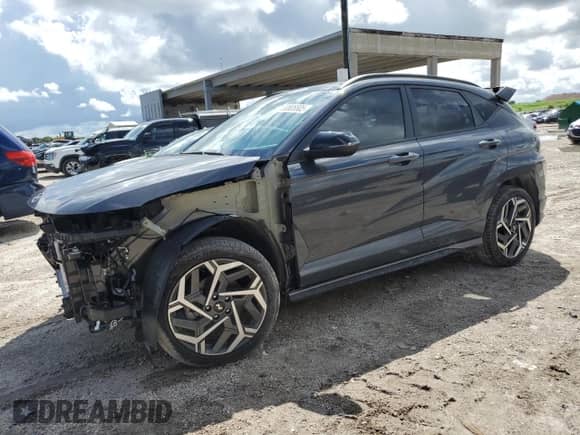 2024 Hyundai Kona N Line with VIN KM8HA3A32RU074872, listed as a Copart auction lot 80885505 with 12,311 mi miles and Salvage title. Bid and sale history available at DreamBid. Image 1.