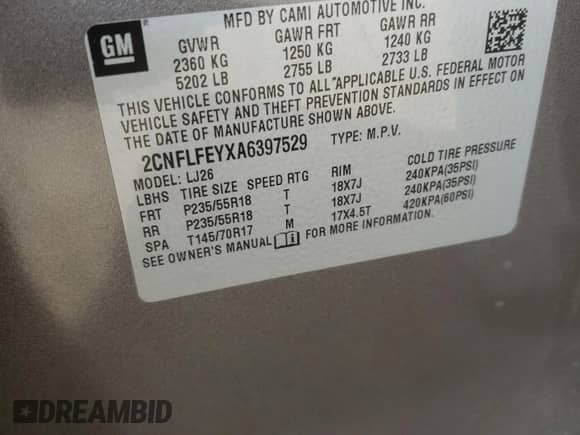 2010 Chevrolet Equinox LTZ с VIN 2CNFLFEYXA6397529, выставлен на аукционе Copart как лот 46271935 с пробегом 124 346 миль миль и Списание • Salvage title. История ставок и продаж доступна на DreamBid. Изображение 13.