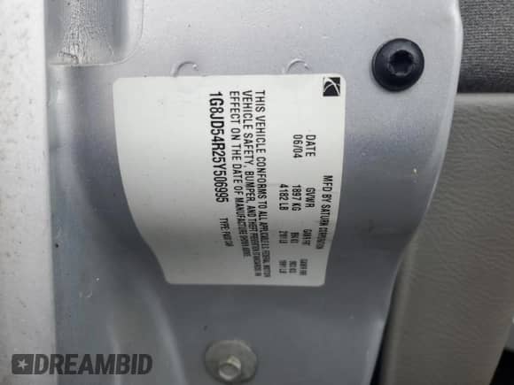 2005 Saturn L with VIN 1G8JD54R25Y506995, listed as a Copart auction lot 81006835 with 44,317 mi miles and Clean title. Bid and sale history available at DreamBid. Image 12.
