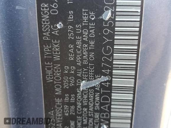 2002 BMW 5 Series 525i с VIN WBADT43472GY95220, выставлен на аукционе Copart как лот 81467605 с пробегом 124 644 миль миль и Списание • Salvage title. История ставок и продаж доступна на DreamBid. Изображение 12.