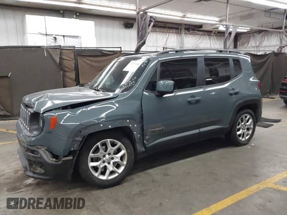 2018 Jeep Renegade Latitude with VIN ZACCJABB5JPH92642, listed as a IAAI auction lot 43253580 with 106,321 mi miles and . Bid and sale history available at DreamBid. Image 14.