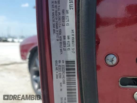 2017 Dodge Challenger SXT Plus с VIN 2C3CDZAG1HH614908, выставлен на аукционе Copart как лот 69097065 с пробегом 102 309 миль миль и Списание • Salvage title. История ставок и продаж доступна на DreamBid. Изображение 13.
