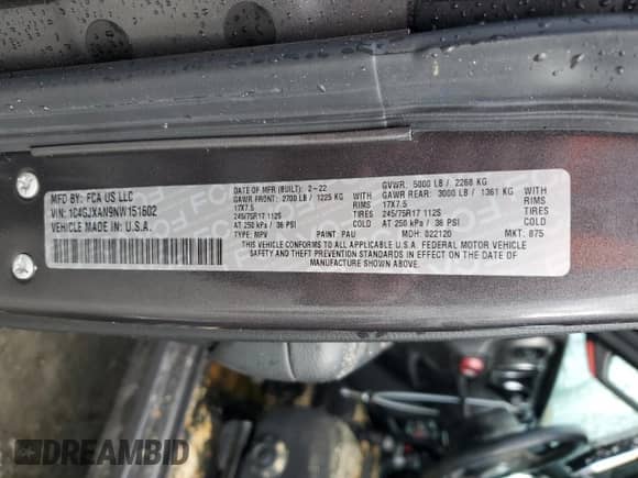 2022 Jeep Wrangler Willys Sport с VIN 1C4GJXAN9NW151602, выставлен на аукционе Copart как лот 86546304 с пробегом 16 522 миль миль и Списание • Salvage title. История ставок и продаж доступна на DreamBid. Изображение 15.