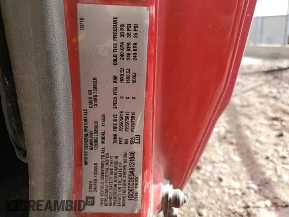 2010 Chevrolet Colorado 1LT with VIN 1GCKTCDE5A8131046, listed as a Copart auction lot 45423595 with Not provided miles and Salvage title. Bid and sale history available at DreamBid. Image 13.