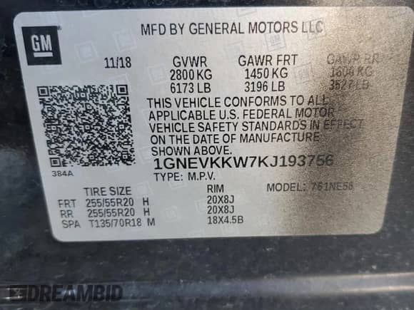 2019 Chevrolet Traverse Premier с VIN 1GNEVKKW7KJ193756, выставлен на аукционе Copart как лот 81238615 с пробегом 81 705 миль миль и Списание • Salvage title. История ставок и продаж доступна на DreamBid. Изображение 14.