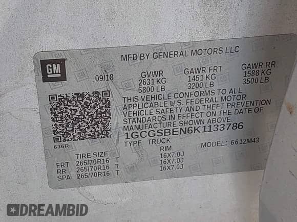 2019 Chevrolet Colorado 2WD Work Truck с VIN 1GCGSBEN6K1133786, выставлен на аукционе IAAI как лот 43224076 с пробегом 221 927 миль миль и . История ставок и продаж доступна на DreamBid. Изображение 9.