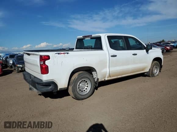 2019 Chevrolet Silverado 1500 Work Truck z VIN 1GCPYAEHXKZ377624, wystawiony jako Copart lot #82098435 z przebiegiem 94 697 mil mil oraz Szkoda całkowita • Salvage title. Historia ofert i sprzedaży dostępna na DreamBid. Obrazek 3.