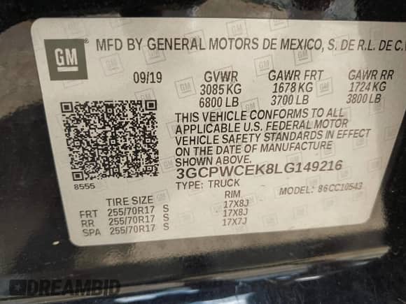 2020 Chevrolet Silverado 1500 LT с VIN 3GCPWCEK8LG149216, выставлен на аукционе IAAI как лот 43100876 с пробегом Не указан миль и . История ставок и продаж доступна на DreamBid. Изображение 9.