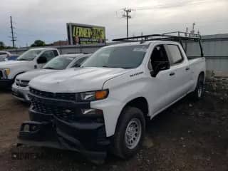 2020 Chevrolet Silverado 1500 Work Truck z VIN 3GCUYAEF5LG313686, wystawiony jako Copart lot #55561354 z przebiegiem 91 512 mil mil oraz Nie do naprawy • Non repairable. Historia ofert i sprzedaży dostępna na DreamBid. Obrazek 1.