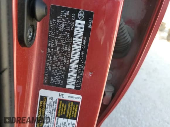 2009 Toyota Camry XLE with VIN 4T4BE46K49R097690, listed as a Copart auction lot 81950385 with 228,875 mi miles and Clean title. Bid and sale history available at DreamBid. Image 12.