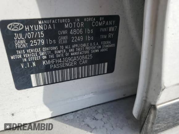 2016 Hyundai Azera Limited с VIN KMHFH4JG9GA508425, выставлен на аукционе Copart как лот 87368254 с пробегом 120 177 миль миль и Чистый • Clean title. История ставок и продаж доступна на DreamBid. Изображение 12.