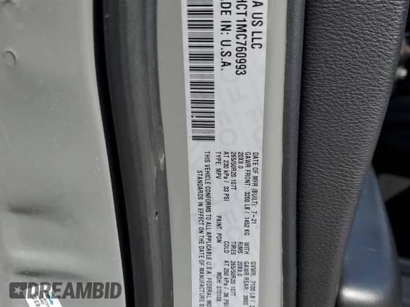 2021 Dodge Durango R/T z VIN 1C4SDHCT1MC760993, wystawiony jako Copart lot #58380435 z przebiegiem 87 490 mil mil oraz Szkoda całkowita • Salvage title. Historia ofert i sprzedaży dostępna na DreamBid. Obrazek 13.
