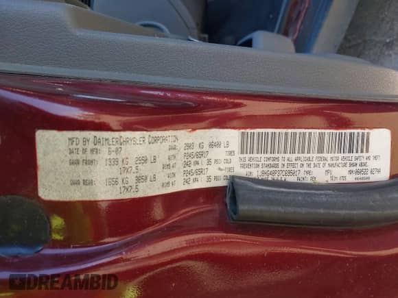 2007 Jeep Commander Sport с VIN 1J8HG48P37C695017, выставлен на аукционе IAAI как лот 43022635 с пробегом 181 902 миль миль и . История ставок и продаж доступна на DreamBid. Изображение 9.