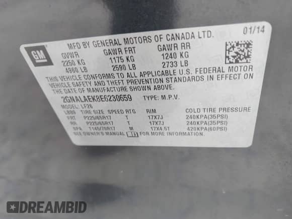 2014 Chevrolet Equinox LS с VIN 2GNALAEK8E6230659, выставлен на аукционе IAAI как лот 43021610 с пробегом 157 444 миль миль и . История ставок и продаж доступна на DreamBid. Изображение 9.