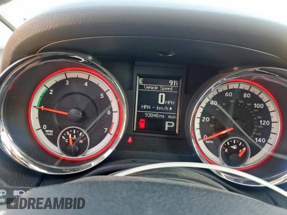 2012 Dodge Durango SXT with VIN 1C4RDHAG4CC335240, listed as a Copart auction lot 80216355 with 93,848 mi miles and Salvage title. Bid and sale history available at DreamBid. Image 9.