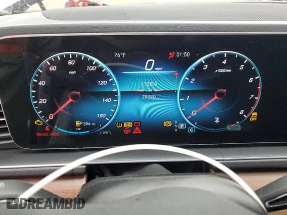 2022 Mercedes-Benz GLE 350 with VIN 4JGFB4JB0NA669166, listed as a Copart auction lot 55967245 with 29,720 mi miles and Salvage title. Bid and sale history available at DreamBid. Image 9.